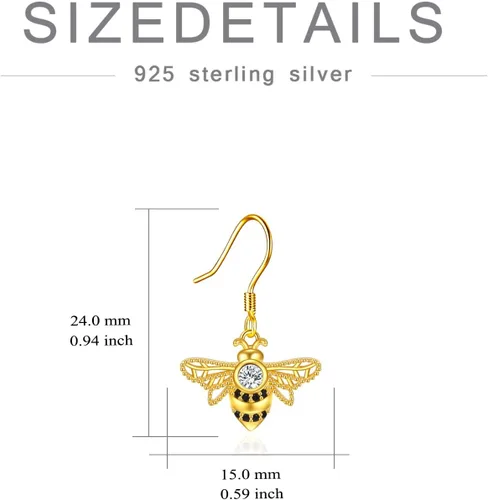 Vista 6 de POPKIMI Bonitos aretes colgantes de animales, joyería de animales, regalos de cumpleaños y Navidad para mujeres, aretes de ópalo de cristal de plata
