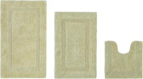 Vista 385 de Better Trends - Juego de 2 alfombras de baño 100% algodón, extra suaves, con borlas, de 17" x 24", alfombra de baño superabsorbente y reversible