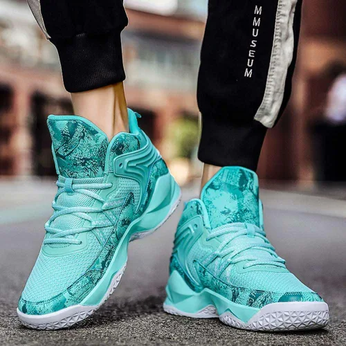 Vista 4 de Unisex's High Top Lightweight Fly-Weaving Running Jogging Sneakers Sports Tennis Basketball Shoes