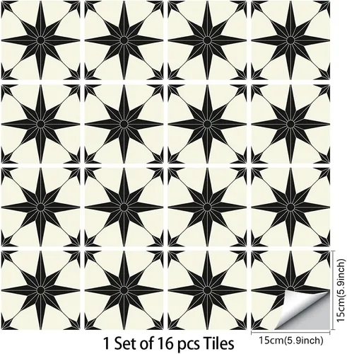 Vista 2 de 16 calcomanías decorativas para azulejos estilo mandala, autoadhesivas, removibles, para salpicaduras, cocina, baño, muebles, escaleras, decoración