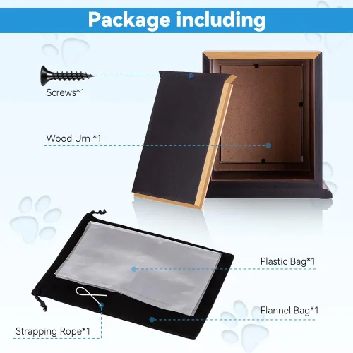 Vista 3 de NEWDREAM: Urnas de cremación de mascotas, urna de fotos de mascotas, urna de cenizas de perro, caja para cenizas de perro, caja de fotos de cenizas