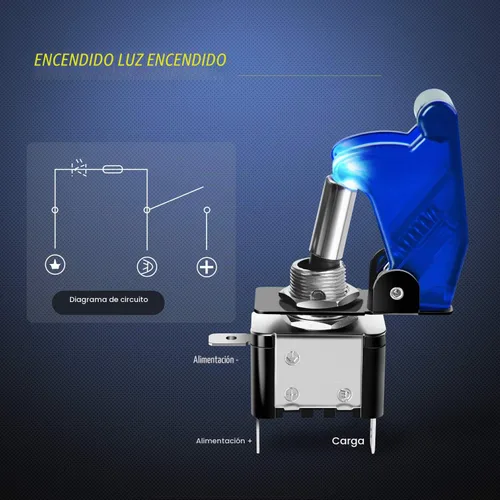 Vista 3 de Nilight - Interruptor de 3 palancas, panel basculante de 12 V con luz LED y cubierta abatible, placa de interruptor de encendido/apagado de alta
