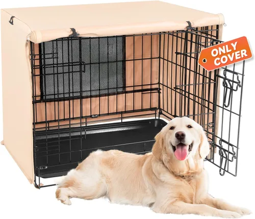 Vista 7 de X-ZONE PET - Funda impermeable para jaula de perro, 24 pulgadas, color negro con ventana