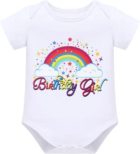 Vista 3 de ODASDO Conjunto de banda para bebé y niña pequeña, estilo bohemio, arco iris, para tartas de cumpleaños