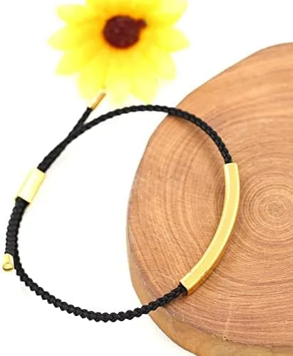 Vista 3 de Uloveido Pulseras de cuerda grabadas personalizadas, pulsera de barra fina de acero inoxidable a juego para mujeres y niñas, pulseras de cuerda