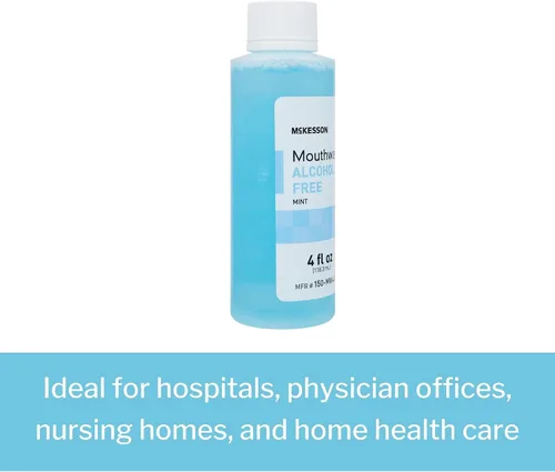 Vista 3 de McKesson Enjuague bucal, sin alcohol, sabor a menta, 4 onzas, 1 unidad