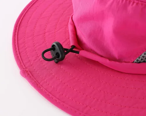 Vista 4 de LLmoway Sombrero de protección solar para niños, de secado rápido, ajustable, de malla de ala ancha, M