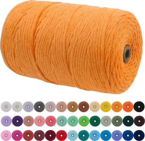 Vista 189 de JeogYong Cordón de macramé de un solo hilo 3 mm x 109 yardas (328 pies) Cuerda de algodón suave Hilo de macramé de 3 mm, suministros de macramé