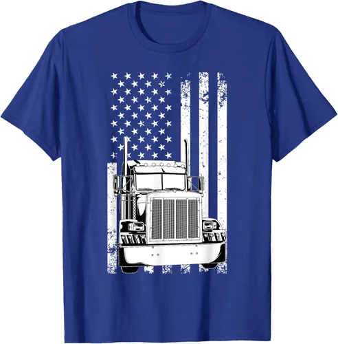 Vista 17 de Camión conductor bandera americana camionero vintage hombres mujeres regalo camiseta