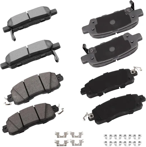 Vista 21 de Cciyu D627 Kit de 4 piezas de pastillas de freno cerámicas traseras 1994-2004 para Ford Mustang
