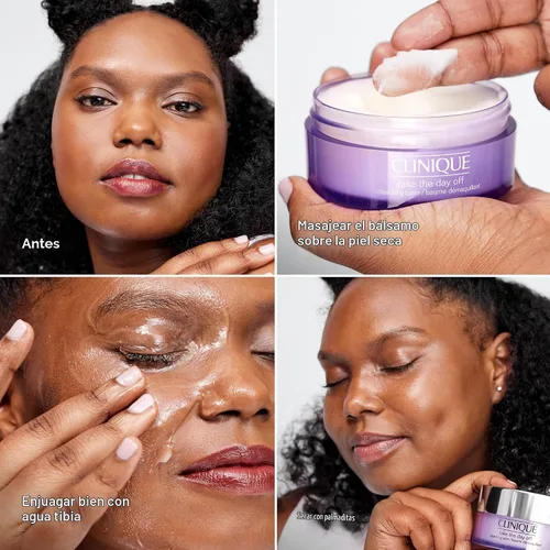 Vista 4 de Clinique Take The Day Off Cleansing Balm Makeup Remover Dissolves Face + Eye Makeup and Sunscreen For All Skin Types