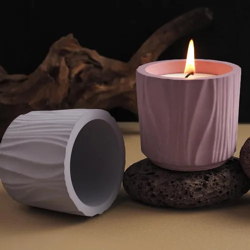 Vista 3 de Moldes redondos para tarros de velas, moldes de silicona cilíndricos creativos, moldes de fabricación de botellas redondas de hormigón para soporte