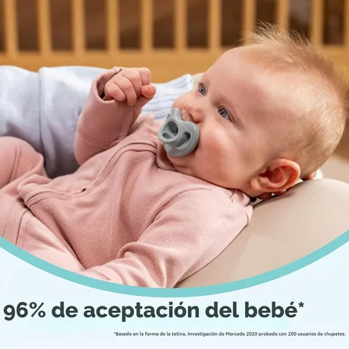 Vista 4 de NUK Chupetes de ortodoncia cómodos 100% de silicona, 0-6 meses, Blue Fashion, colección Timeless, 5 unidades Azul Surtido