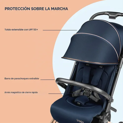 Vista 6 de Peg Perego Volo, Silla de Paseo Ultraligera de Viaje Compatible con Equipaje de Mano, Características Ajustables y Asiento Reclinable - Diseñada