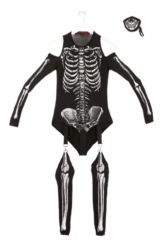 Vista 8 de Disfraz para mujer Skeleton Bodysuit Multicolor