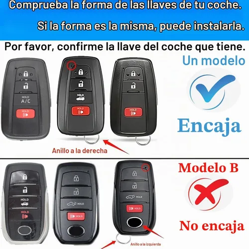 Vista 2 de Kirsnda - Funda para llavero compatible con Toyota, funda de protección de Azul