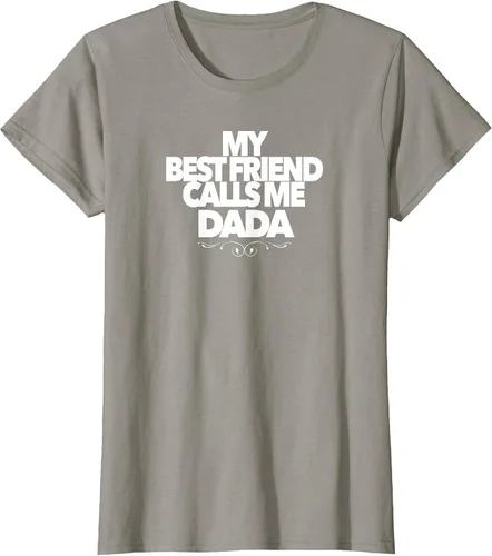 Vista 21 de My Best Friend Calls ME DADA Funny Baby Shower Present dad T-Shirt Asphalt Grey