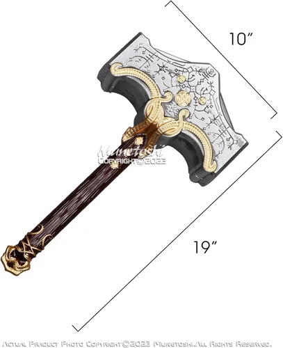 Vista 3 de Munetoshi 19 "espuma GoW Mjolnir Thor Hammer Aesir nórdico dios videojuego fantasía Cosplay Prop