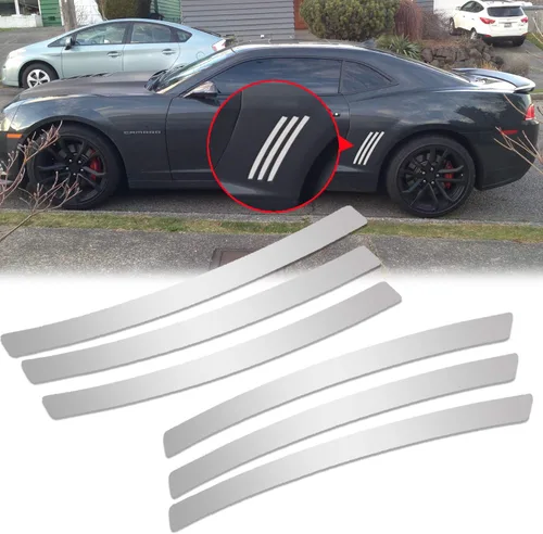 Vista 15 de x xotic tech Compatible con Chevy Camaro L & R - Adhesivo de ventilación lateral de rayas negras 2010-2021