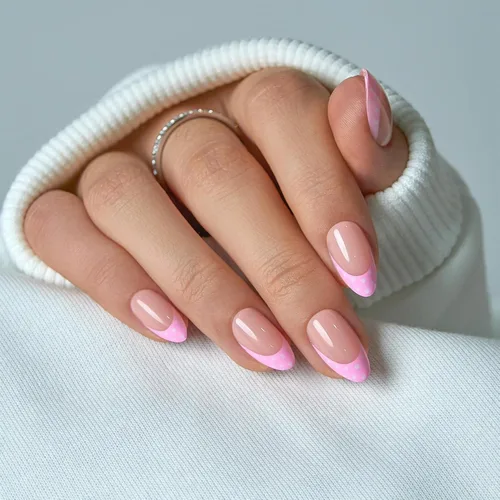 Vista 62 de CurvLife Uñas a presión de almendras medianas, color blanco lechoso A9 - Susurro de crema