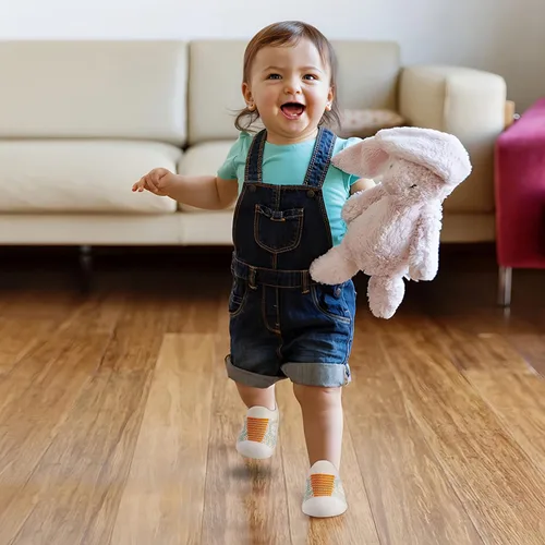 Vista 6 de Zapatos para caminar para bebés, primer andador para bebés, niñas pequeñas, antideslizantes, más seguros, suela suave, sin cordones, ancho ancho