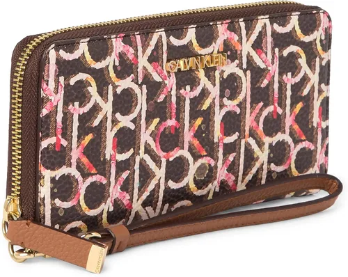 Vista 2 de Calvin Klein Bolso de mano con cartera con cremallera alrededor de la firma, Marrón Multicolor