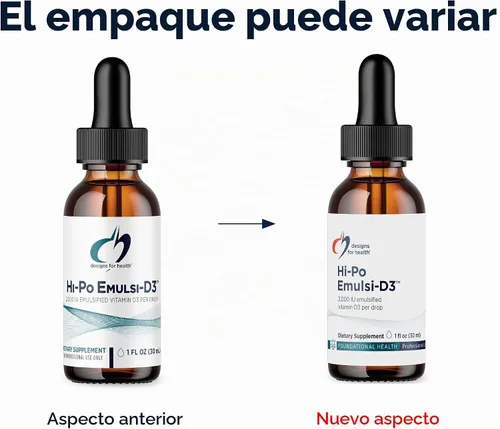 Vista 6 de Designs for Health 2000 gotas de vitamina D de IU - Hi-Po Emulsi-D3 emulsionada VIT D3, gotas de vitamina D3 líquida altamente concentradas, salud