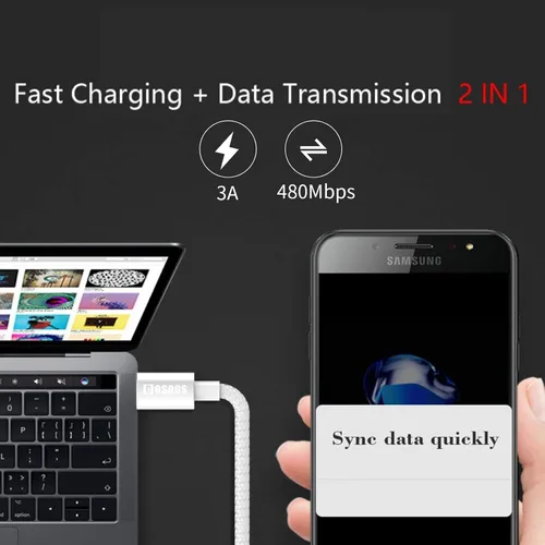 Vista 4 de COSOOS 2 cables cortos USB-C a iPhone, cable de alimentación de sincronización de carga rápida trenzado de nailon de 10 pulgadas/10.2 in, compatible