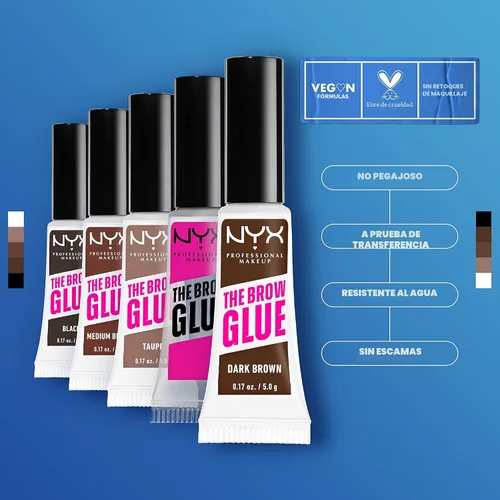 Vista 3 de NYX PROFESSIONAL MAKEUP - El pegamento para cejas, gel para cejas de fijación extrema - Transparente