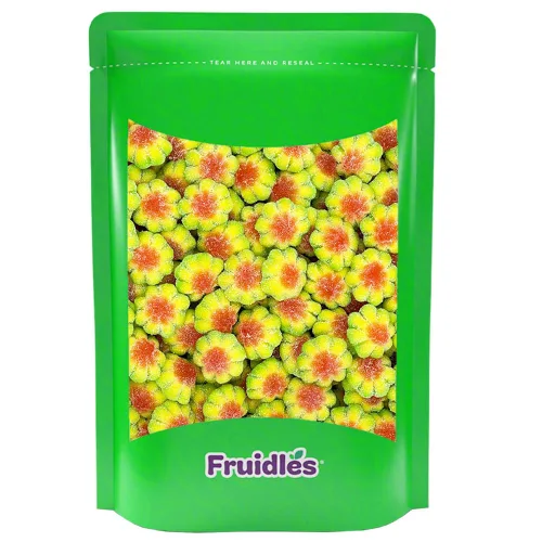 Vista 4 de Fruidles Sour Flowers Gummy Candy, deliciosas gomitas de sabores de frutas recubiertas de azúcar (1 libra)