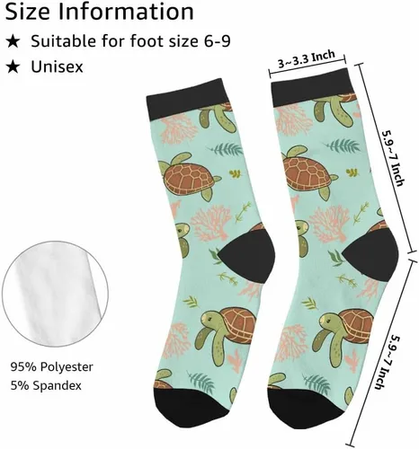 Vista 2 de Samgula Red Striped Crew Socks for Woman Size 6-8 Christmas Tree Moose Snowflake Dots Lines Girls Socks