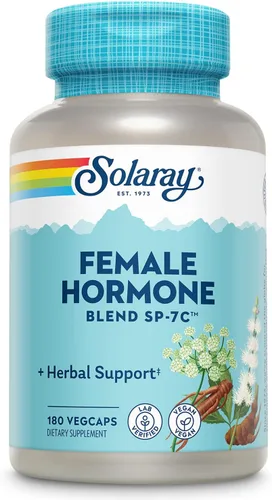 Vista 8 de SOLARAY Mezcla de Hormonas Femeninas SP-7C Con Cimicifuga, Dong Quai, Pasiflora, Yam Silvestre y Más 100 Cápsulas Vegetales, 50 Porciones