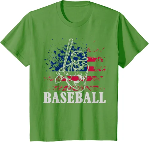 Vista 56 de Camiseta de béisbol deportiva estadounidense con bandera estadounidense, Negro, S