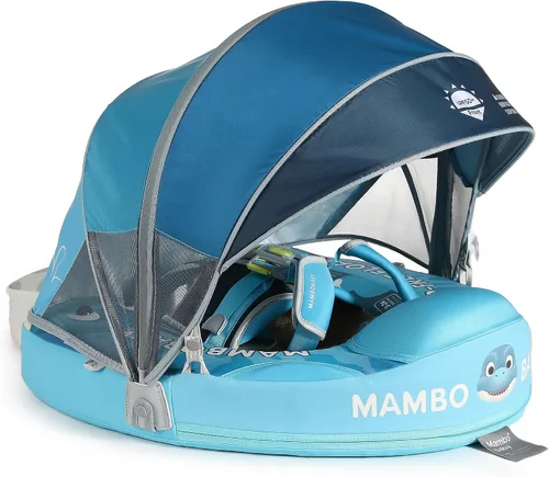 Vista 16 de Mambobaby Flotador Mejorado Añadir Cola Flotador para Bebé con Toldo para Anillo de Natación de Cintura Infantil Entrenador de Natación Flotadores