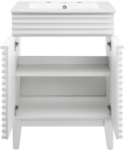 Vista 161 de Modway Render 23.5" tocador de baño en nogal (lavabo no incluido)