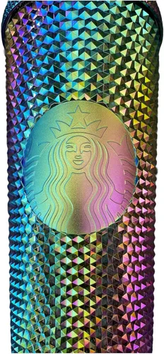 Vista 3 de Satrbucks - Vaso iridiscente de edición limitada con tachuelas, diseño de arco iris, 24 onzas