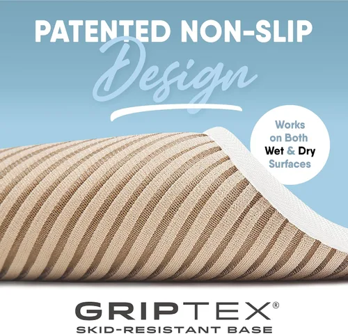 Vista 5 de MICRODRY Tapete de baño de espuma viscoelástica extra grueso, moderno, con infusión de carbón y base antideslizante GripTex, absorbente, de fácil