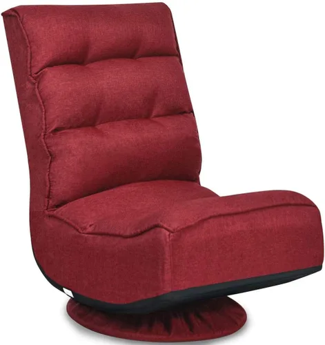 Vista 9 de FANTASK Silla de suelo giratoria de 360 grados, sofá plegable con 5 posiciones ajustables y respaldo, silla de descanso perezosa para relajarse Negro