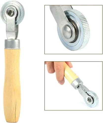 Vista 5 de Keenso - Herramienta de reparación de neumáticos de parche, mango de madera, tubo de puntada, punción, kit de herramientas de rodamiento de rodillos