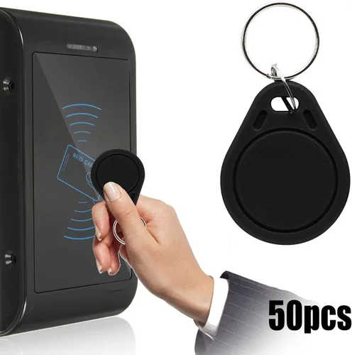 Vista 9 de 50 unidades de 125 kHz RFID grabable T5577 etiqueta de identificación de proximidad para escritor RFID (negro)