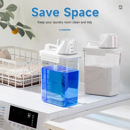 Vista 5 de Tokokimo Dispensador de detergente para ropa sucia – Recipiente de polvo y dispensador de perlas de refuerzo de aroma para organización de lavandería