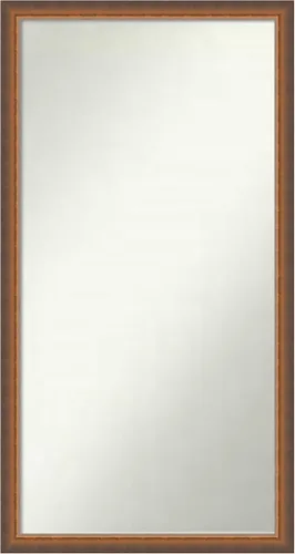 Vista 198 de Amanti Art Espejo de baño de bronce para sobre fregadero, 29 x 19 pulgadas, espejo rectangular de bronce antiguo, marco de madera tradicional