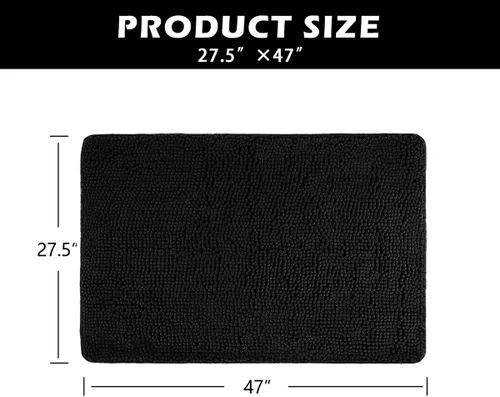 Vista 2 de Alfombra de baño antideslizante de felpilla de microfibra suave con absorción de agua, lavable a máquina.