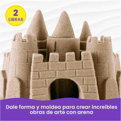 Vista 3 de Kinetic Sand Juguetes sensoriales de arena moldeable, marrón de 2 libras, a
