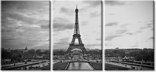 Vista 8 de TUMOVO Cuadros de la ciudad de Nueva York, arte de pared en blanco y negro, 3 paneles, rascacielos del centro de América, impresiones artísticas