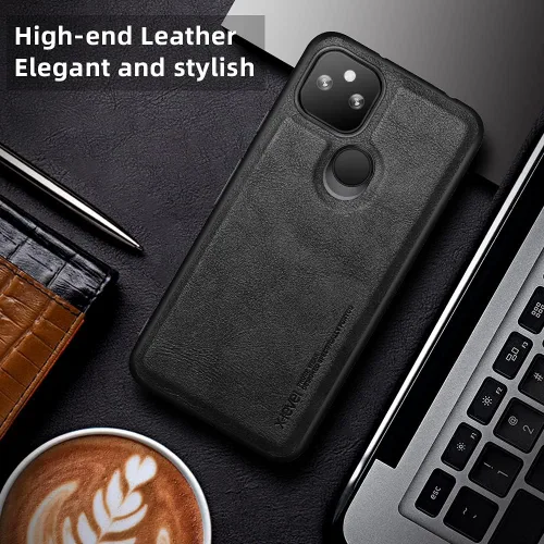 Vista 6 de X-level Funda protectora para Google Pixel 5A 5G, piel sintética de alta calidad, TPU suave, a prueba de golpes, funda protectora para Google Pixel