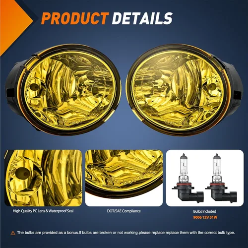 Vista 2 de Nilight Conjunto de luces antiniebla Compatible con 2001 2002 2003 2004 2005 2006 2007 Toyota Sequoia 2000-2006 Tundra
