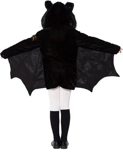 Vista 2 de yolsun Disfraz de murciélago vampiro para niña, disfraz de animal de Halloween Negro-1