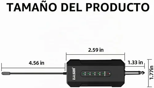 Vista 3 de ES-384 Sistema de Micrófono Inalámbrico de Mano UHF de 4 Canales - Rango de 164 pies, Receptor Recargable, Plug-and-Play para Karaoke y Espectáculos