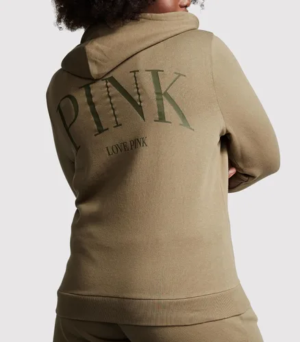 Vista 2 de Victoria's Secret Sudadera con capucha de forro polar rosa con cremallera para mujer (XS-XXL)